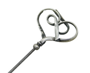 Edwardian Sterling Silver Twisted Heart Form Hat Pin Antique 1908 Birmingham