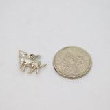 Sterling Silver Cow Charm Pendant Vintage c1970