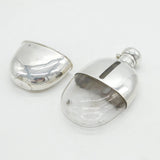 Victorian Sterling Silver Mounted Glass Hip Flask & Stirrup Cup Antique London