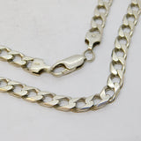 Chunky Sterling Silver Curb Link Chain Necklace Vintage c1980s 30g