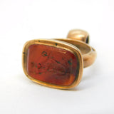 George III 9ct Gold Cased Carnelian Intaglio Anchor of Hope Fob Seal Antique