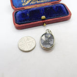 Sterling Silver and Polished Rock Gem Charm Pendant Vintage c1970