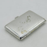 Art Deco Silver Plated Black & White Enamel Romantic Scene Cigarette Case