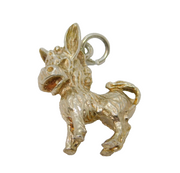 Sterling Silver Textured Donkey Charm Pendant Vintage c1970