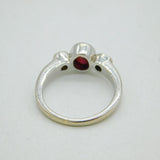 20th Century 14ct White Gold, Oval-Cut Ruby, 0.3ct Diamond Dress Ring Antique
