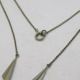 20th Century Silver Plated Carved Jade Style Glass Pendant Necklace Antique