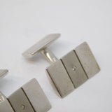 Pair of Sterling Silver & Diamond Set Gents Cufflinks Vintage c1990s