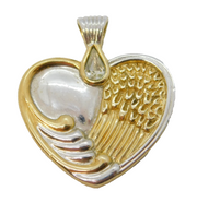 Sterling Silver & Gold Fronted Sweetheart Pendant Charm Pendant Vintage c1970s