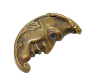Victorian Brass Novelty Man in the Moon Vesta Case Antique c1890s
