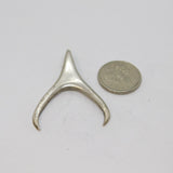 Sterling Silver Studio Style Contemporary Wishbone Pendant Vintage c1970