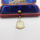 Sterling Silver Jersey Crest Charm Pendant Vintage c1970