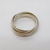 Sterling Silver Russian Wedding Ring Vintage c1970 Size Q UK