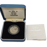 Royal Mint 1996 .925 Silver Proof £1 Coin with Certificate & Box