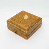 French Brown Tooled Leather Jewellery Box Aix-Les-Bains Antique c1930