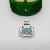 Sterling Silver Cabochon Opal Drop Charm Pendant Vintage c1970