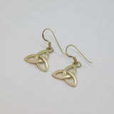 Pair of Sterling Silver Celtic Trinity Knot Hook Drop Earrings Modern c1990s