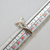 Sterling Silver Diamond Illusion Patterned Dress Ring Modern c2000 Size K 1/2