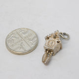 Sterling Silver Cuckoo Clock Charm Pendant Vintage c1970