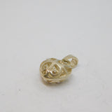 Sterling Silver Patterned Cutwork Puff Heart Charm Pendant Vintage c1970