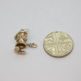 Sterling Silver Cartoon Dustbin Charm Pendant Vintage c1970