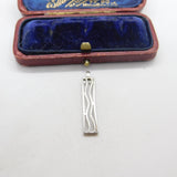 Sterling Silver Swirl Drop Charm Pendant Vintage c1970