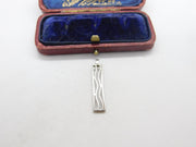 Sterling Silver Swirl Drop Charm Pendant Vintage c1970