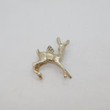 Sterling Silver Deer Fawn Charm Pendant Vintage c1970s