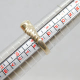 Sterling Silver Mother Of Pearl Textured Patterned Ring Vintage c1970 Size R 1/2