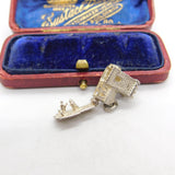 Sterling Silver Wedding Couple in the Church Opening Charm Pendant Vintage c1970