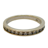 Sterling Silver Channel Set Spinel Half Eternity Ring Vintage c1970 Size L 1/2
