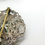 Scottish Sterling Silver & Amethyst Set Floral Dress Brooch Vintage c1950 WBs