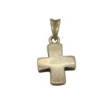 Sterling Silver Minimalist Cross Charm Pendant Vintage c1970s