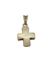 Sterling Silver Minimalist Cross Charm Pendant Vintage c1970s
