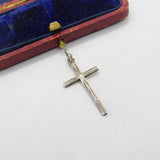 Sterling Silver Delicate Crucifix Charm Pendant Vintage c1970