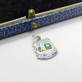 Sterling Silver & Enamel Brixham Shield Charm Pendant Vintage c1970