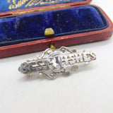 Victorian Sterling Silver 'Best Wishes' Sweetheart Brooch Antique c1880