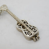 Sterling Silver Opening Guitar Charm Pendant Vintage c1970s