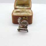 Sterling Silver Spinning Wheel Charm Pendant Vintage c1970