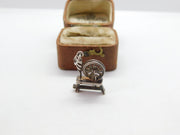 Sterling Silver Spinning Wheel Charm Pendant Vintage c1970