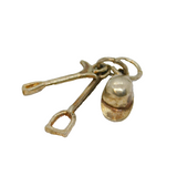 Sterling Silver Horse Riding Interest Hat, Stirrup Charm Pendant Vintage c1970