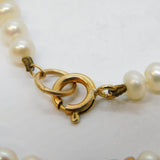 14ct Yellow Gold, Lapis Lazuli & Cultured Pearl Beaded Necklace Vintage c1970s
