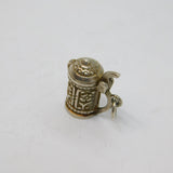 Sterling Silver Beer Stein Hinged Lid Tankard Charm Pendant Vintage c1970