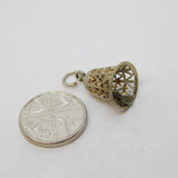 Sterling Silver Ringing Bell Charm Pendant Vintage c1970