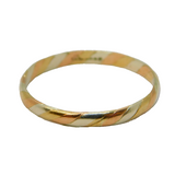 9ct Tri-Colour Gold Twisted Band Ring Vintage c1970 London