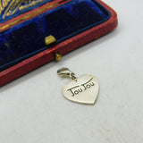 Sterling Silver 'Jou Jou' Heart Charm Pendant Vintage c1970