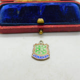 Sterling Silver and Coloured Enamel Travel Shield St Ives Charm  Vintage c1970
