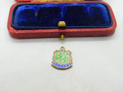 Sterling Silver and Coloured Enamel Travel Shield St Ives Charm  Vintage c1970