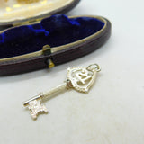 Sterling Silver 21st Birthday Key Charm Pendant Vintage c1970