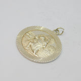 Sterling Silver St Christopher With Tree Scene Travel Pendant Vintage c1970