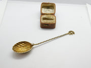 19th Century Sterling Silver Gilt Star & Crescent Teaspoon c1880 Antique